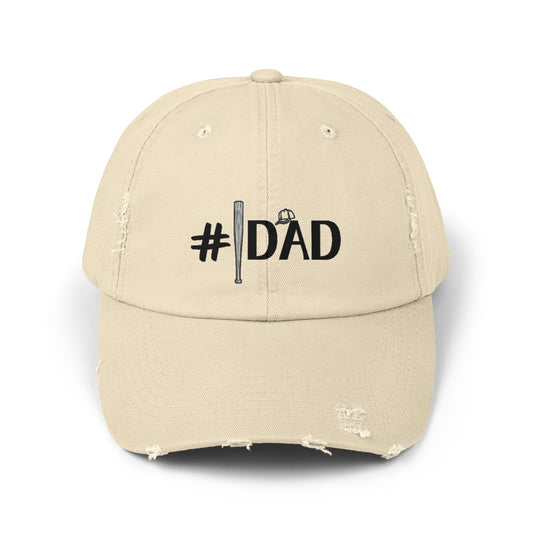 Men Number One Father  Distressed Cap