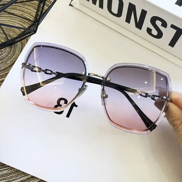 Fashion Rimless Square Sunglasses