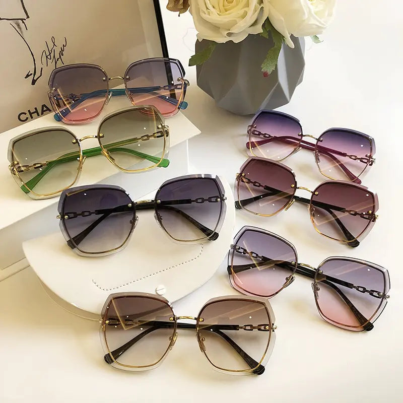 Fashion Rimless Square Sunglasses