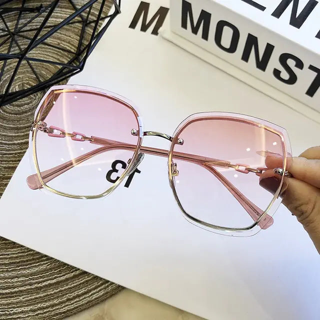 Fashion Rimless Square Sunglasses