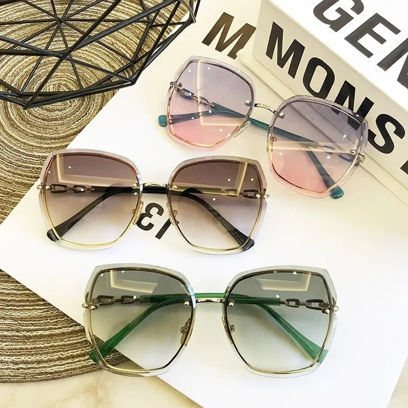 Fashion Rimless Square Sunglasses