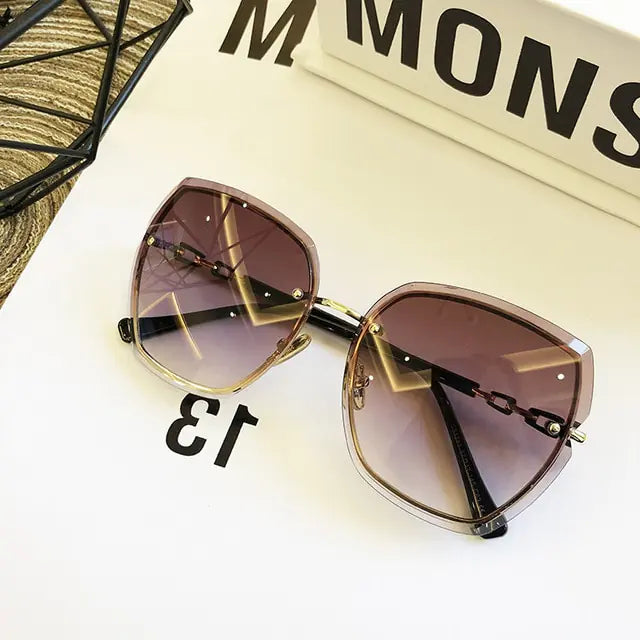 Fashion Rimless Square Sunglasses