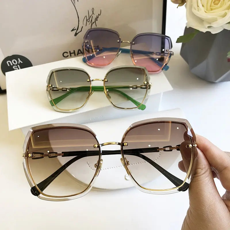 Fashion Rimless Square Sunglasses