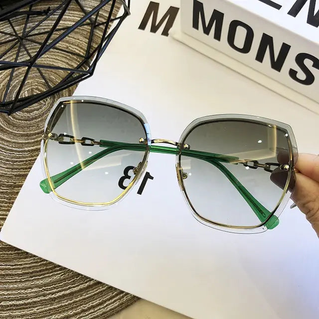 Fashion Rimless Square Sunglasses
