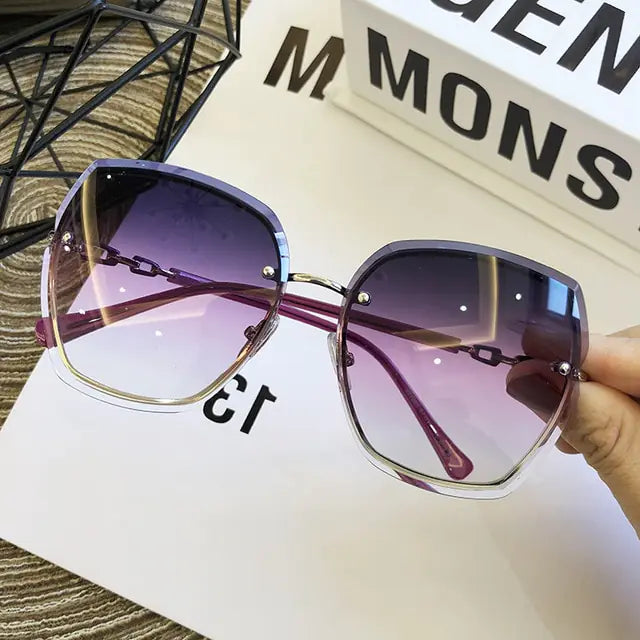 Fashion Rimless Square Sunglasses